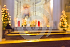 Church interior blur abstract background