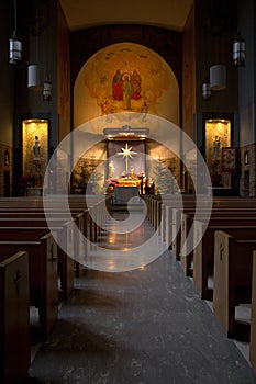 A church interior at the Grotto, Portland Oregon.