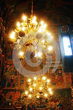 Church interior with original 17th century frescos