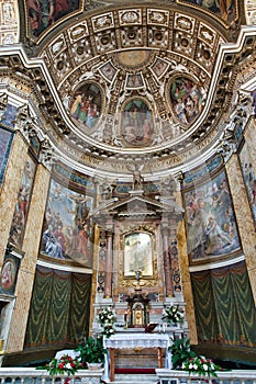 Church interior in Rome, Santa Prassede, Italy