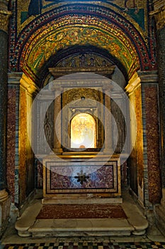 Church interior in Rome, Santa Prassede, Italy