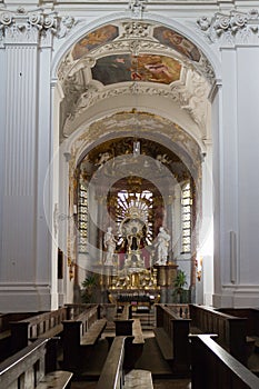 Church interior with altar