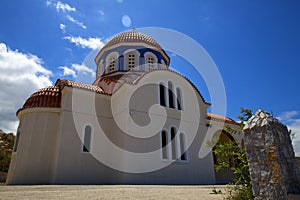 Church on the island of Crete in Greece, on a clear Sunny day