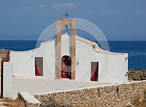 church on the island of laganos greece