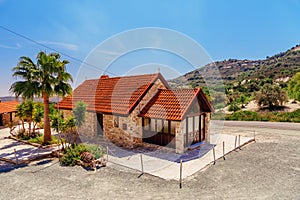 Church in Kato Lefkara - is the most famous village in the Troodos Mountains. Limassol district, Cyprus, Mediterranean Sea.