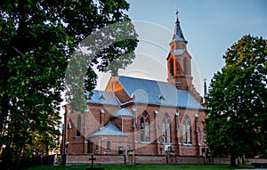 Church in Kernave at sunset photo
