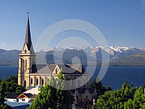 Church on lake