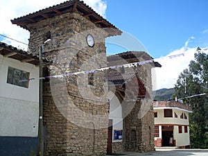 Church, left view, Leymebamba, Chachapoyas, Amazonas, Peru, South America