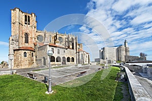 Church and lighthouse in Castro Urdiales, Cantabria, Spain. photo