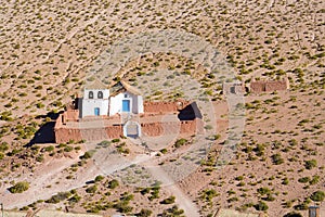 Church of a little town called Machuca, in the Chilean Altiplano, Atacama Desert, Chile