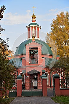 Church of  Living Trinity of 19th century in Natural historical, architectural and recreational complex `Vorontsovo Estate` of 18t