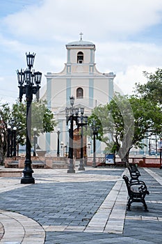 Church located at the end of the City Square
