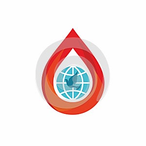 Church logo. The blood of Jesus and the world in need of salvation from sin.