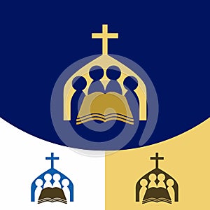 Church logo. Christian symbols. Believers in the Lord Jesus Christ and the Holy Bible