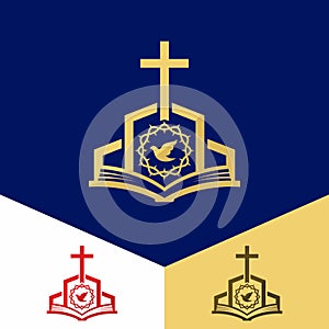 Kostel označení organizace nebo instituce. křesťan symboly. kříž z spása světa označení organizace nebo instituce. křesťan symboly. 