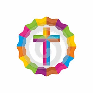 Church logo. Christian symbols. The cross of Jesus. photo