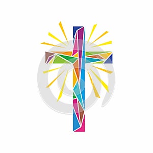 Church logo. Christian symbols. The cross of Jesus Christ