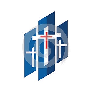 Chiesa designazione dell'organizzazione o istituzione. cristiano simboli. attraverso da un grafico progetto elementi 