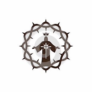 Church logo. Christian symbols. Crown of Thorns, the Savior and King, Jesus Christ