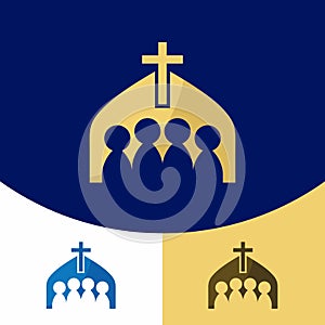 Church logo. Christian symbols. Ecclesia Lord Jesus Christ.