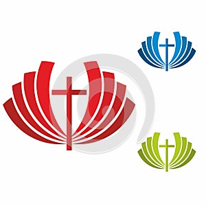 Church logo. Christian symbols. The greatness and the glory of Jesus Christ photo