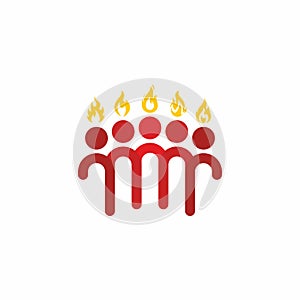 Church logo. Christian symbols. Pentecost. The apostles and flames photo