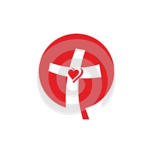 Church logo. Cross and heart