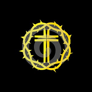 Church logo. The cross of Jesus and the crown of thorns