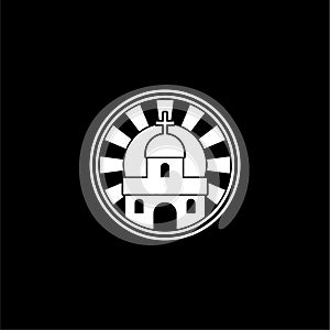 Church logo design icon isolated on dark background