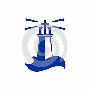 Church logo. God`s lighthouse in the sinful world