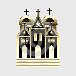 Church logo gold vector image template