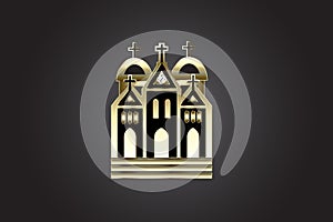 Church logo gold vector image template