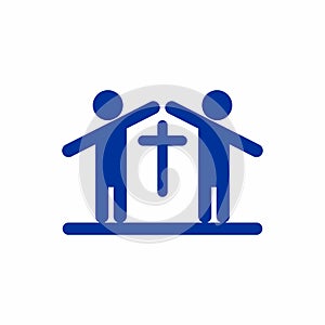 Church logo. People forming a church.