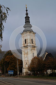 Church in the main square of PleÃÂ¡ivec, Slovakia photo