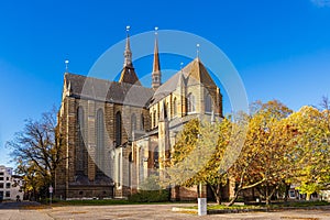 The church Marienkirche in the Hanseatic city of Rostock, Germany