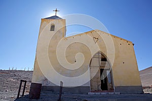 Church at the Mina La Casualidad in Salta Province in northwestern Argentina photo