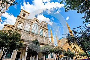 Church and Mosque in Beirut, Lebanon