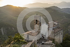 Church in the mountain, on the Appenines mountain in Abruzzo