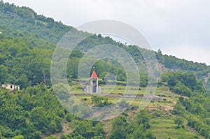 Church in mountains in Albania