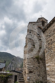 Church with mountains in the background