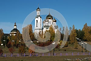 Church in the Name of Holy Spirit and Church of the Pochayev Icon of Mother of God, Nefteyugansk, Western Siberia, Russia