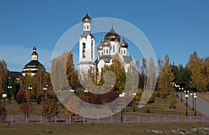 Church in the Name of Holy Spirit and Church of the Pochayev Icon of Mother of God, Nefteyugansk, Western Siberia, Russia