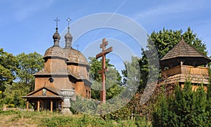 Church of the Nativity of the Blessed Virgin Mary in the Museum of the Lublin Village. Poland. Bogorodsk church