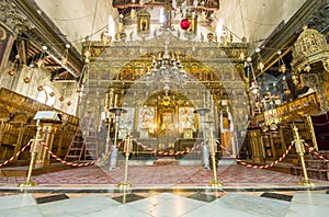 Church of the Nativity interior, Bethlehem, Israel