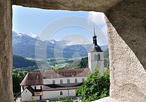 Church near Gruyere castle, Switzerland