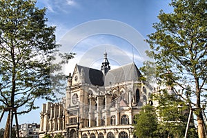 Church near Jardin Nelson Mandela in Paris