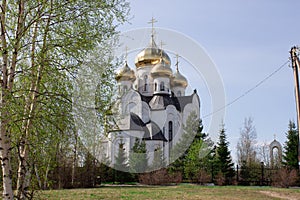 The Church in Nefteyugansk in the spring domes