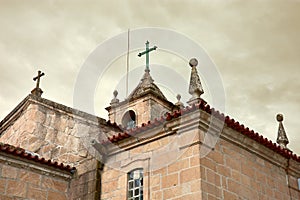 The Church of Nossa Senhora da Porta, church of historic center of the village Melgaco, north of Portugal photo