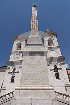Church and Obelisk at Piazza di Spagna, Rome