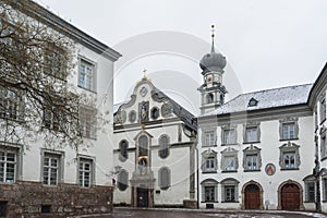 Church of Ognissanti, former Church of the Jesuits Jesuitenkirche, founded by the Order in 1571 on Stiftsplatz in Hall in Tirol photo